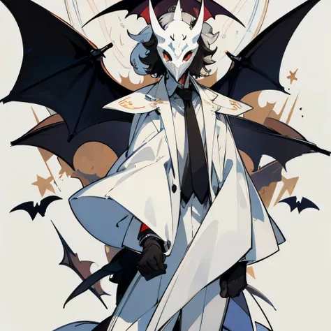 An anthropomorphic bat with a white mask,ropa urbana 