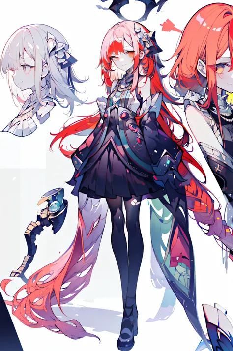 Full body Esbian，changeta prostitute，very gorgeous aximalism，extreme details，Rococo style，super long hair，intricate accessories，intricate hairstyles，gem,((red hair)),change, girl,((Shoulders and arms are exposed)),evil smile,