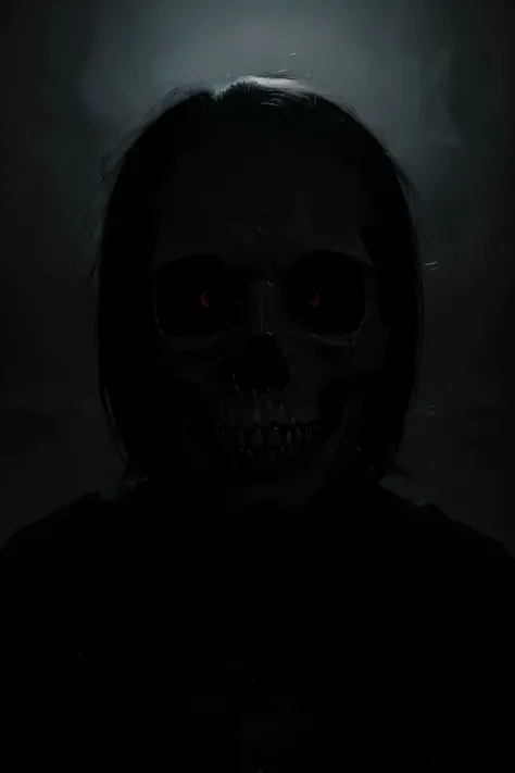 eyeless monster skull looking in complete darkness
