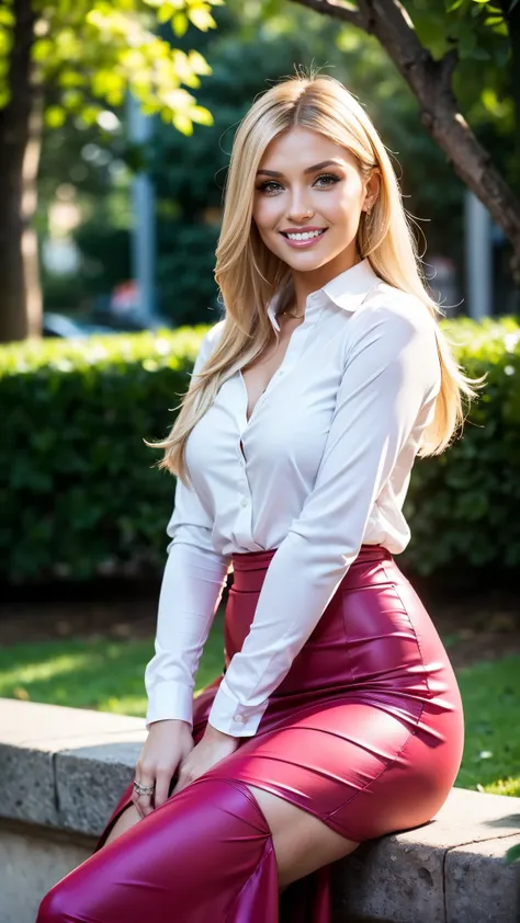 allie dunn, blond hair, (yelow long sleeve shirt), (pink long skirt), (high heels), (perfect leggs), (whole body), (picture from...