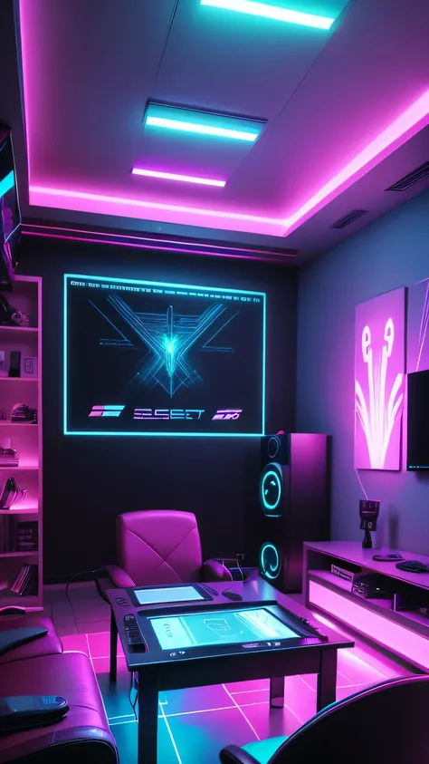 Gaming room with Neon LED, 8k