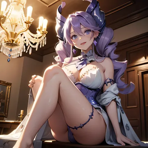 ((masterpiece)),(best quality), ((extremely detailed CG unity 4k wallpaper)),(cinematic lighting), (an extremely delicate and beautiful girl:1.3),face, (++purple hair++), purple eyes, long hair, jewelry,earrings, :d, maid, labrynth,
Large breast ,(Crystal ...