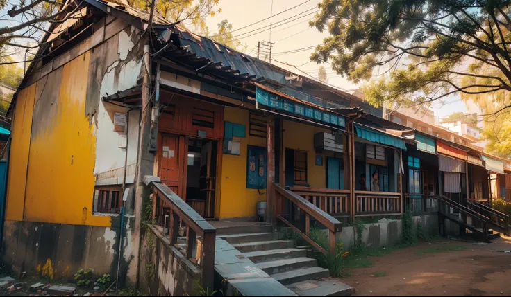 there is a building with a sign on the front of it, preschool
, frontview, centre image, colorfull, front view, front side, front side view, front-view, background image, patiphan sottiwilaiphong, full - view, outside view, photo taken in 2 0 2 0