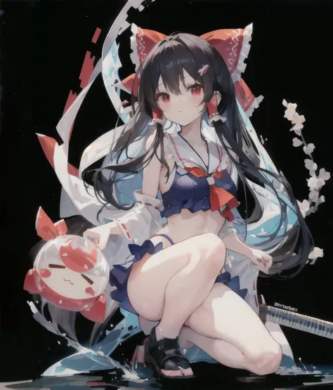 swimsuit，swimsuit。swimsuitclear，clear，bright characters，Hakurei Reimu，
