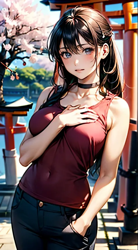 (masterpiece:1.2, highest quality, 8K, advanced details), (realistic, photorealistic:1.4), beautiful illustrations, 
looking at the viewer, whole body, Front view:0.6, 
((1 mature woman, 32 years old)),  Japanese, ((long black hair:1.5, straight hair)), bl...