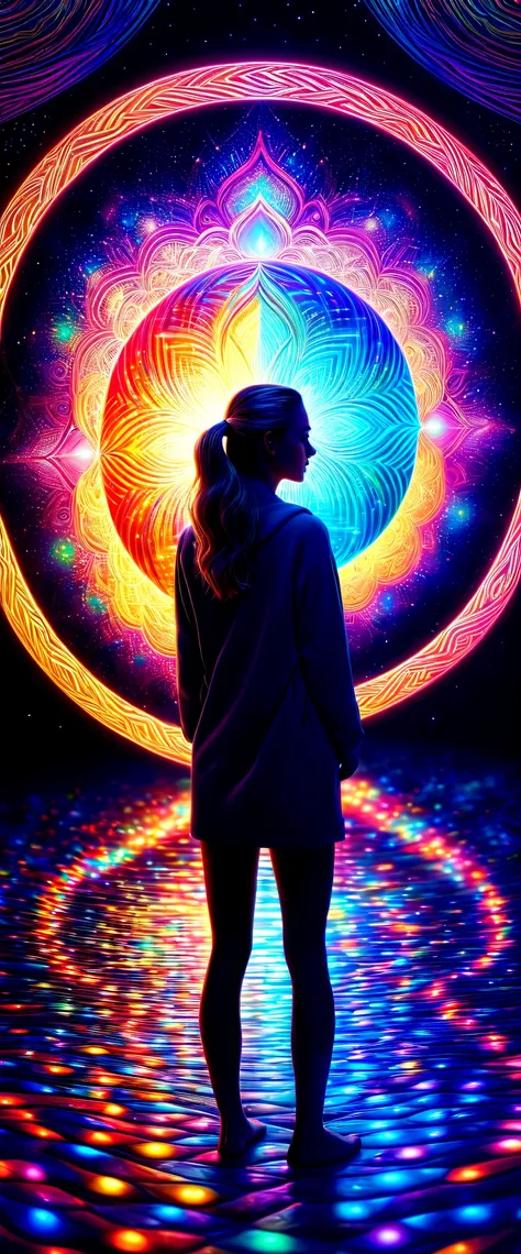 brandon woelfel と alex grey (1.07) a thought-provoking optical illusion art piece created by、rendered in digital painting with c...