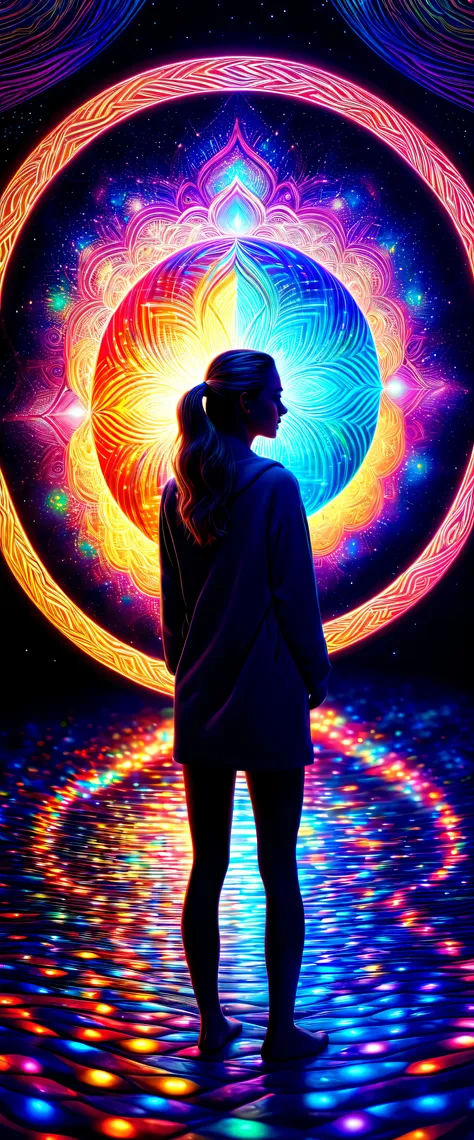 brandon woelfel と alex grey (1.07) a thought-provoking optical illusion art piece created by、rendered in digital painting with c...