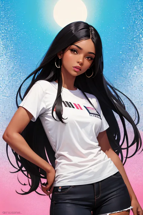 ((Melhor qualidade)), ((black woman in doll form with straight hair or extensions )), (detalhado), rosto perfeito, negra