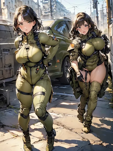 ((highest quality)),(ultra high resolution),(Super detailed),(detailed description),((The best CG)),(best work of art),super precision art,amazing drawing art,(Art with precise details:1.5), (female soldier:1.4),(beautiful and well-shaped face:1.5),(Form-f...