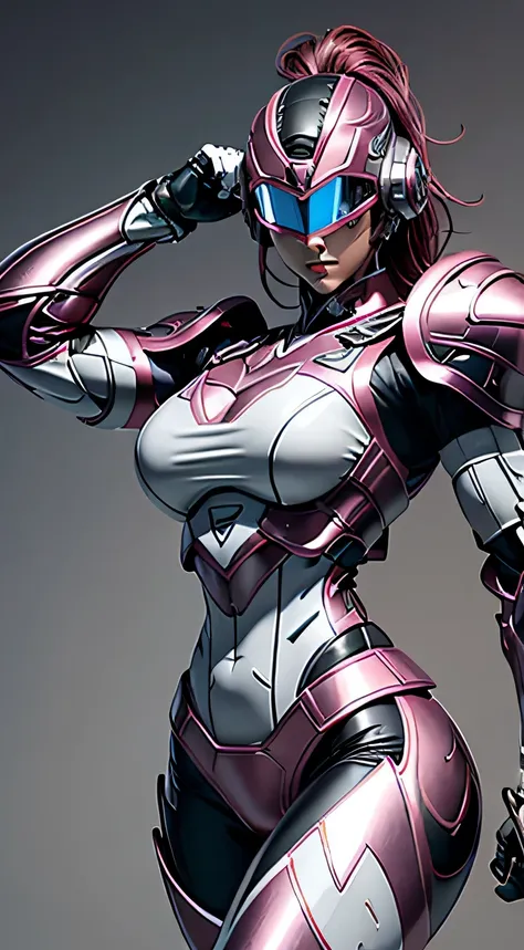 female robocop solo、bright outdoors、strong light source、8k, high quality, masterpiece, 最high quality、very detailed、armor that co...