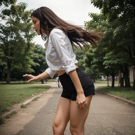 woman walking on her hands