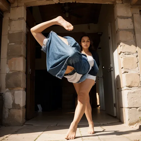 woman walking on her hands