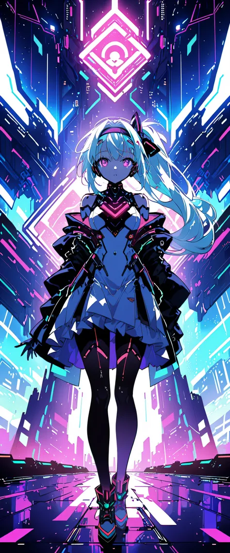 Anime girl wearing a dress and headband standing in front of a building, digital cyberpunk anime art, Digital Cyberpunk - Anime Art, anime cyberpunk art, cyberpunk anime girl, cyberpunk anime girl mech, anime style 4k, Best Anime 4K Kona-chan Wallpaper, cy...