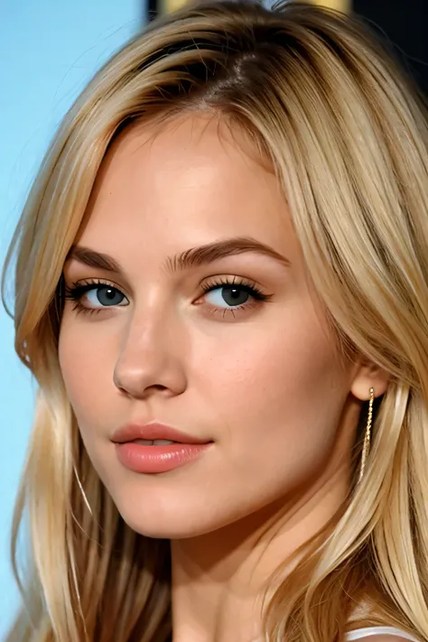 Hot blonde "Maintain the facial features of the character, including the shape, eyes, nose, and lips. Full body