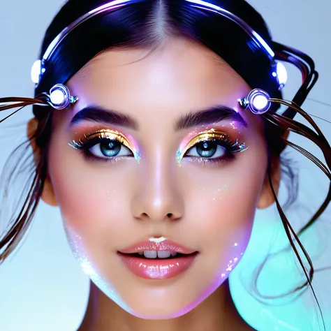 Sparkles appearance is both whimsical and futuristic, with luminescent tendrils of light emanating from their fingertips, creating a dazzling display of energy. Their form is fluid and ethereal, with translucent layers of light intertwining to form their b...