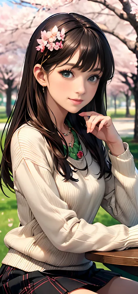 ((table top, highest quality, High resolution, nffsw, perfect pixel, Depth of written boundary, 4k, nffsw, nffsw))), 1 girl, single, alone, beautiful anime girl, beautiful art style, anime character, ((long hair, bangs, brown hair)), ((green eyes:1.4, roun...