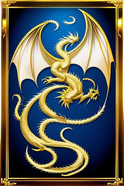 white and gold dragon, menacing