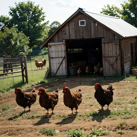 Chickens in the farm