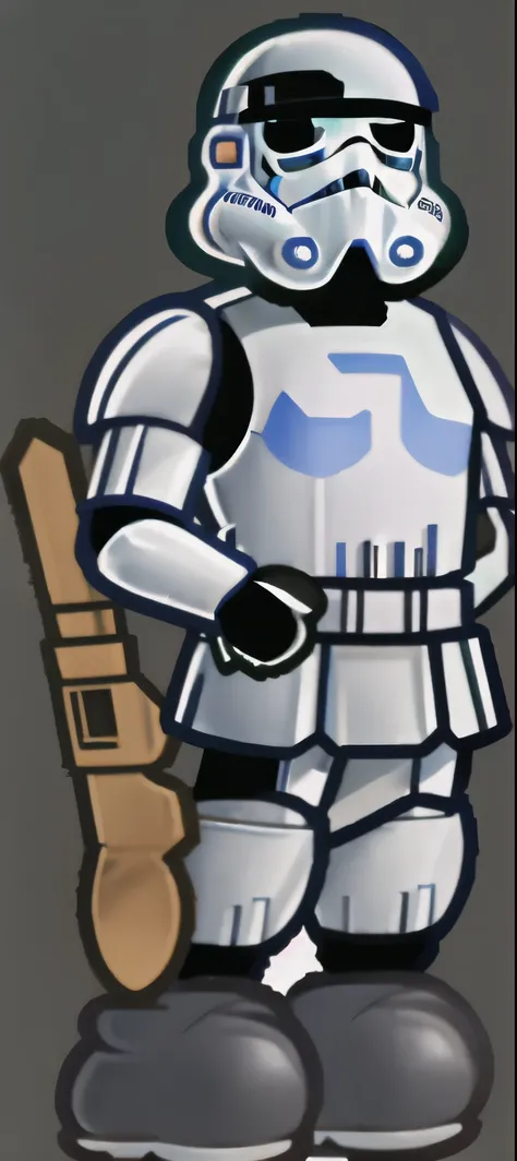 1 boy in StormTrooper, armor
helmet simple background, full body, chibi
black eyes, solid oval eyes, outline