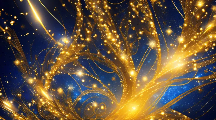 (best quality,4k,8k,highres,masterpiece:1.2),ultra-detailed,(realistic,photorealistic,photo-realistic:1.37),abstract background,dark blue, gold particle,gold foil texture,(holiday concept:1.1),(Christmas:1.1),(golden light shine particles bokeh),(navy blue...