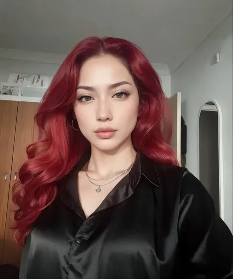 woman com cabelo ruivo com pijama, amoranto, imagem de perfil, Asian traits, com cabelo ruivo, Red head, boca carnuda, jennie , better known as amoranto, taken at the beginning of 2020, Yelena Belova, Aleksandra Waliszewska, sul coreana, 2 0 anos, rosto pe...