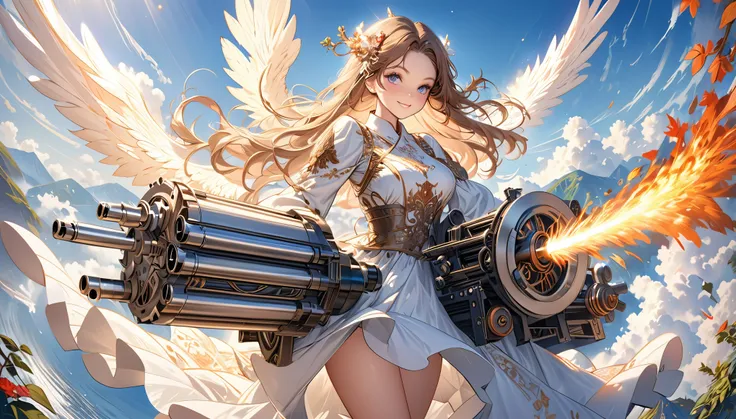 ((highest quality)),(ultra high resolution),(Super detailed),(detailed description),((The best CG)),(best work of art),super precision art,amazing drawing art,(Fantasy art with intricate detail:1.5), (Female angels:1.8),(beautiful and well-shaped face:1.5)...