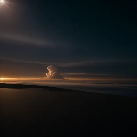 highest quality, masterpiece, ultra high resolution, (realistic:1.4), Raw photo, off shoulder, in the dark, deep shadow, discreet key, cold light, Where you can see the Telis cloud,sand漠の風景、Desert Rose、sand、Just after sunset、Clouds at night、