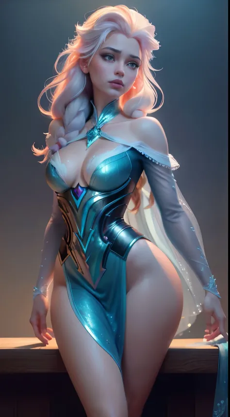 (elsa frozen-rose quartz SU mezclando modelos .) (ultra FUSION) Highly detailed CG unity 8k wallpaper, style shot, complex, high detail, dramatic, highest quality movie still image, very detailed, masterpiece, best quality, character design, Elsa, Elsa fro...