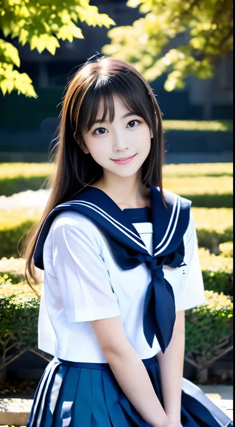 masterpiece, highest quality, 8k, 15 years old, japanese girl, raw photo, confused, award winning portrait, smile, smile, alone,...