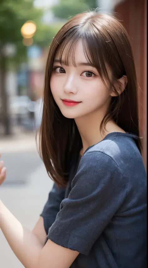 table top, highest quality, shape, Super detailed, finely, High resolution, 8k wallpaper, 完璧なダイナミックな構shape, beautiful and detailed eyes, straight hair, small breasts, natural color lip, random sexy pose,smile,20 year old girl、midnight、Beautiful and dense f...