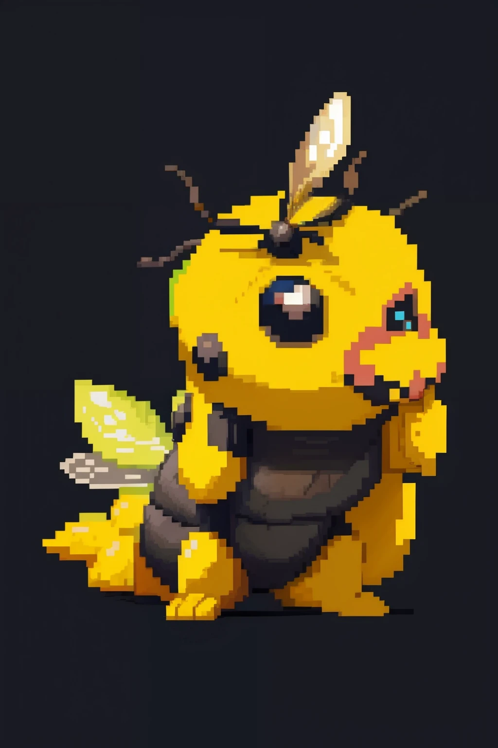 Bee monster、Pixel art、simple background