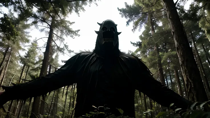 A scary tall monster in forest 