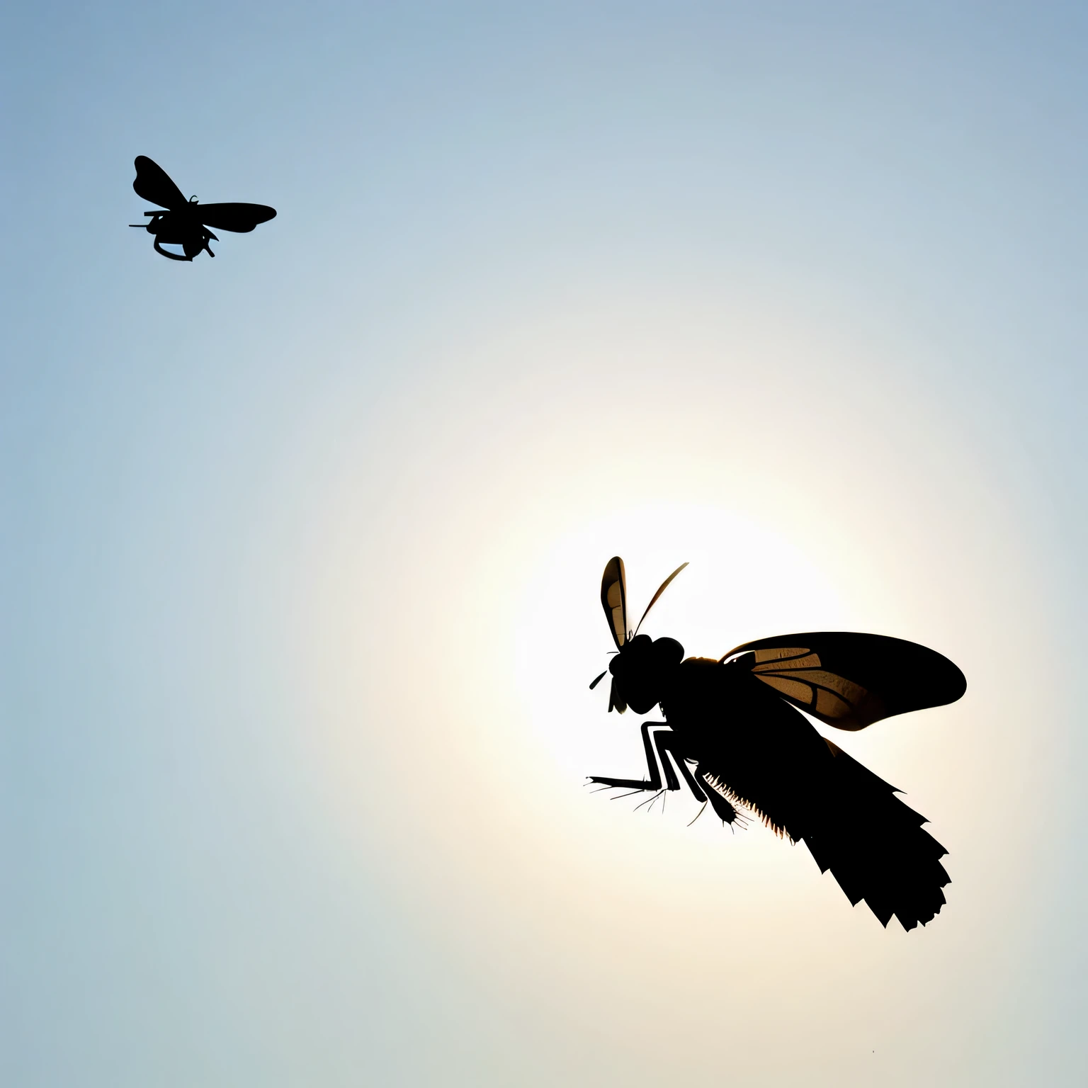 One fly，Flying，silhouette