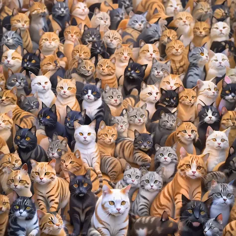 a close up of a puzzle with a lot of cats on it, puzzle, puzzle art, puzzling, a jigsaw puzzle, crowded and populated, very crowded, cat masterpiece, crowded, catscatscats, by Tom Wänerstrand, cats, cats! are around, by John Backderf, omg, very wow, crowde...