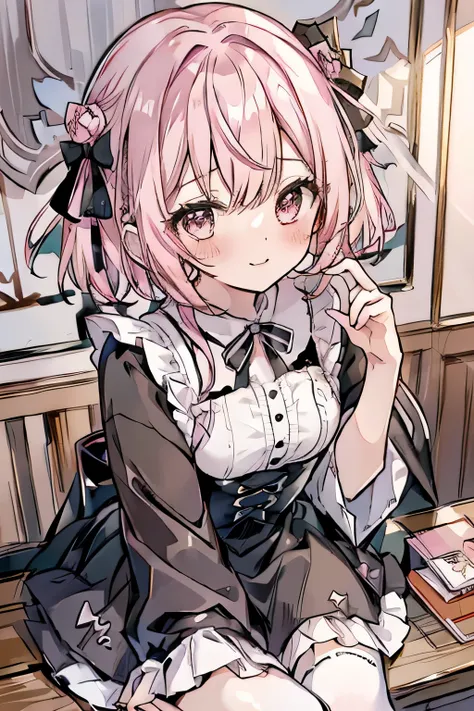table top, highest quality, (perfect face:1.1), (high detail:1.1), (very detailed目), dramatic, Ultra-fine illustration, very detailed,1 girl, teenager,(pale skin), Happy, smile, enjoy,open your mouth,glow eye,pink hair,straight hair,mysterious eyes, pink e...