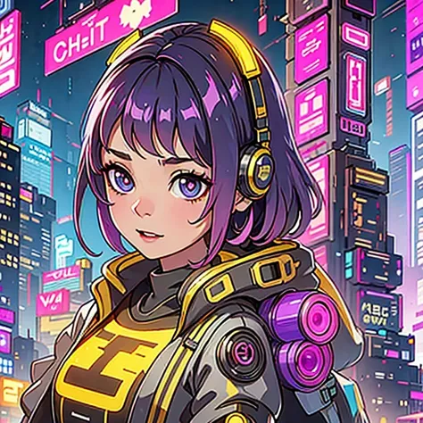 side close-up，a close up of a robot with a glowing head and a purple background, cyber mech, in style of beeple, cyberpunk pikachu, style hybrid mix of beeple, 3 d render beeple, cute elaborate epic robot, beeple masterpiece, cyberpunk art style, yellow me...