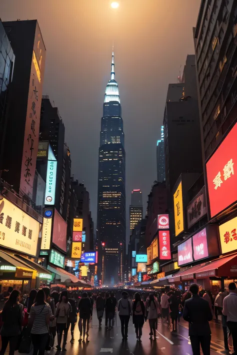 New York City, night, Hong Kong atmosphere