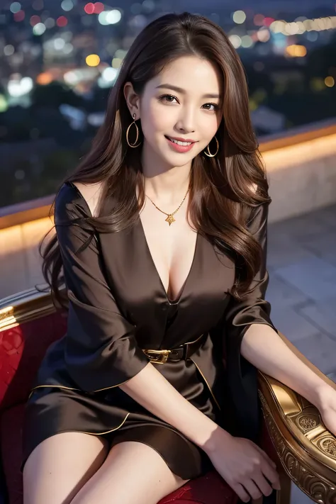 highest quality, masterpiece, 8K, ultra high resolution, (realistic: 1.4), 1 girl, beautiful face, symmetrical eyes, big, perfect body proportions, ((long hair))、((brown hair)), secretary、(luxury business suits)、The viewer&#39;s gaze, (president&#39;office...