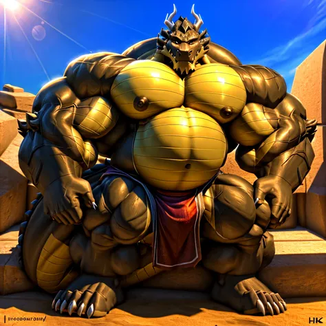 shendu, eastern dragon king, male dragon, eastern dragon,hefty body,  with very big muscles, hulking, huge, colossal body,  extremely strong, big abdominal muscles, hefty musclegut, pecs, Strong and robust musclegut , prominent muscle abs, sharp claws, leg...