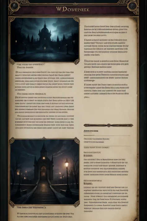 Page layout of an rpg book, World of Darkness style, Ordem Paranormal style