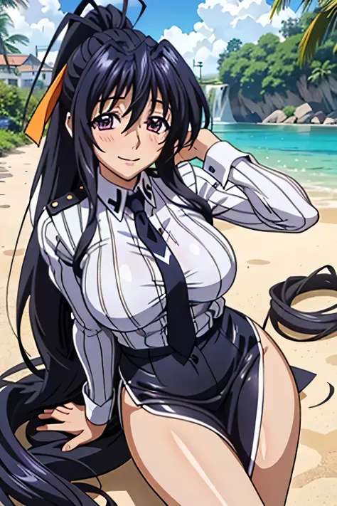 himejima akeno、long hair、(draw the eyes:1.2)、one person
、blush、smile
、(policewoman:1.1)
、(highest quality)
、(fine skin:1.3)
、ray...