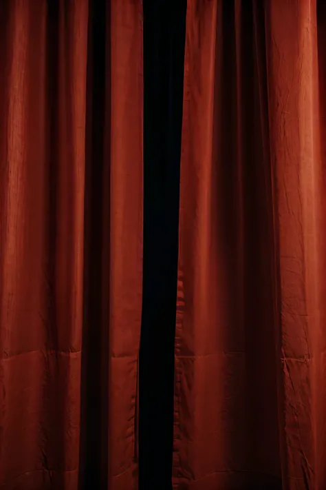 very wrinkled red big curtains, texture