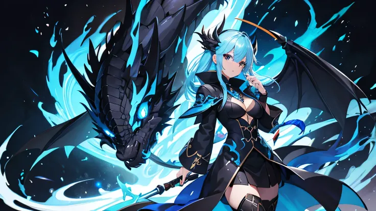 Black Dragon, blue flame