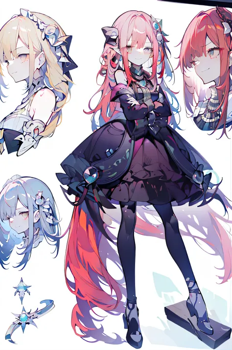 Full body Esbian,changeta prostitute,very gorgeous aximalism,extreme details,Rococo style,super long hair,intricate accessories,intricate hairstyles,gem,((red hair)),change, girl,((Shoulders and arms are exposed)),evil smile,