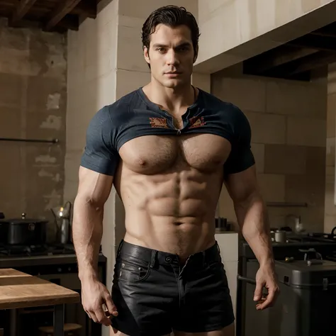 Henry cavill, shorts cortos, sin camisa