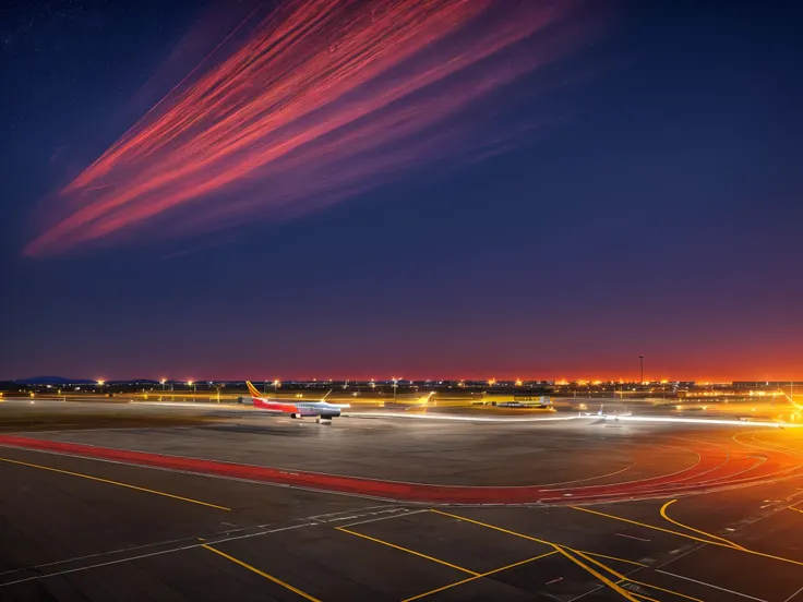 the prompt for generating a stable diffusion image of the theme "a transport plane on a large airport runway, conning tower in t...