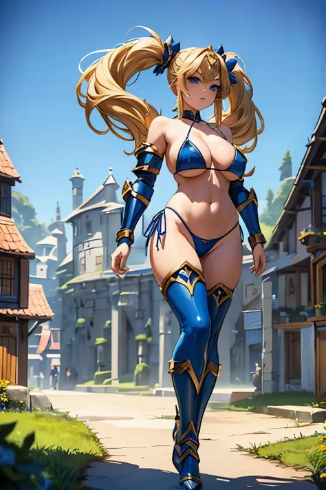 a 18 years old japanese teenage girl with long blonde twintail hair and dark blue eyes. (((very large breasts))). she wearing a ...