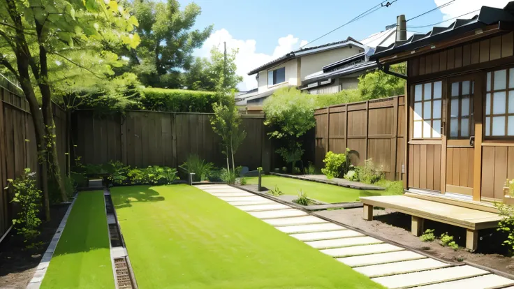 Small residential area。Home garden。