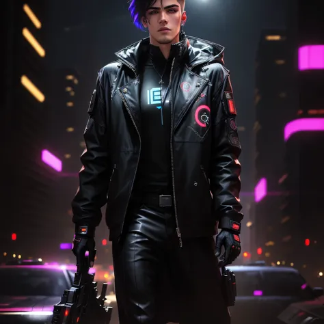 Change background cyberpunk handsome boy, realistic face, 8k, ultra regulation