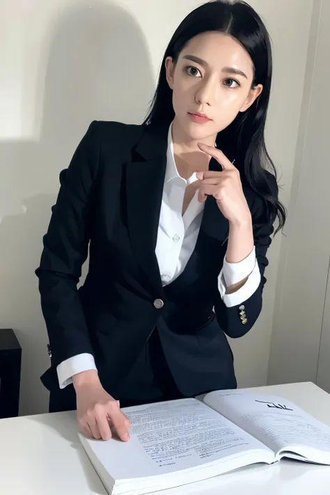 job hunting　woman　black recruitment suit　Rikkusu　White skipper blouse　Collar　interview　black hair　Job hunting student　Job Hunting Girls　black suit　集団interview